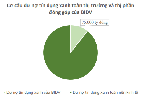 Thị phần đóng góp của BIDV trong cơ cấu dư nợ tín dụng xanh