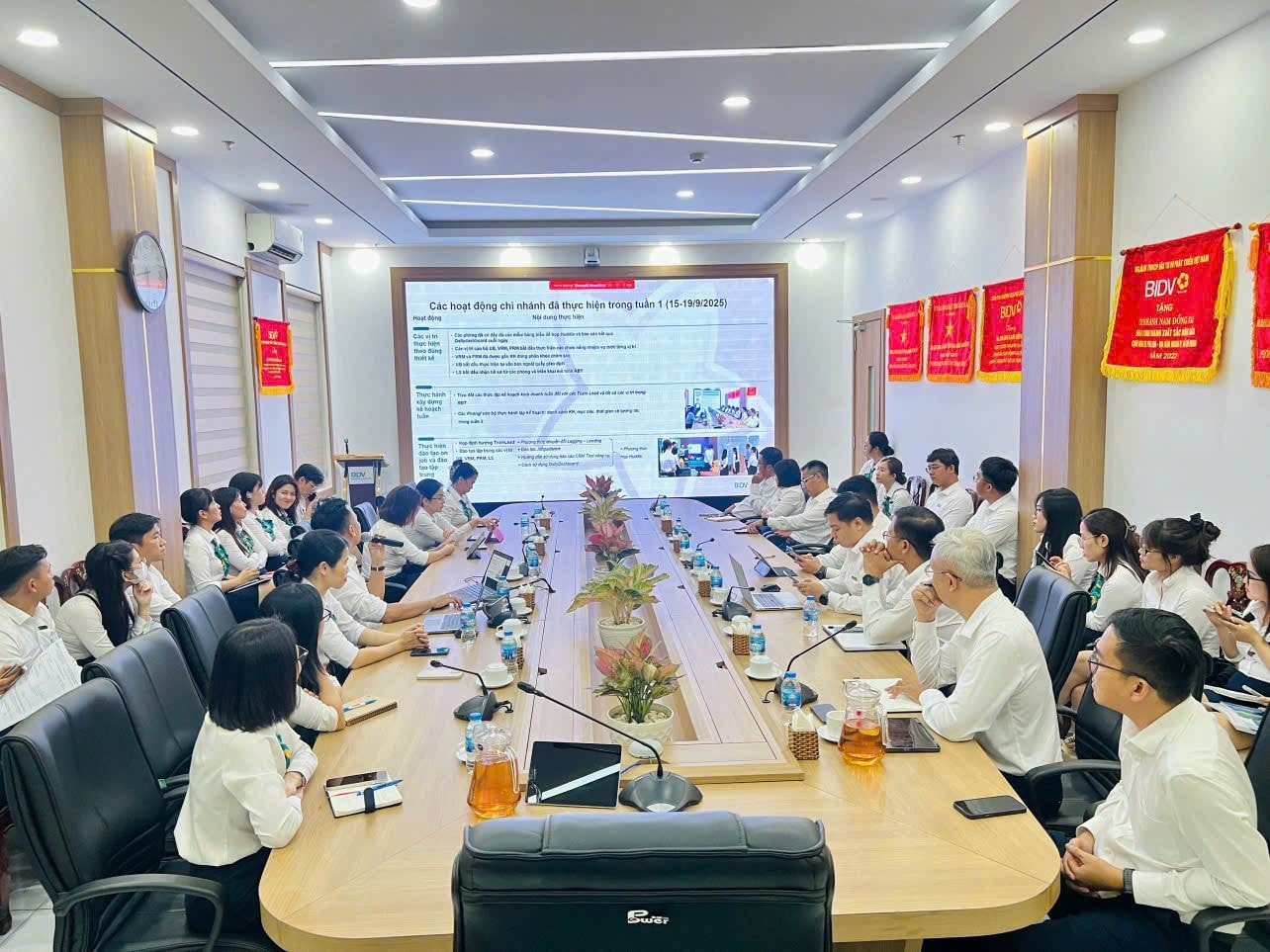 Branches hold monthly meetings to review conversion implementation results