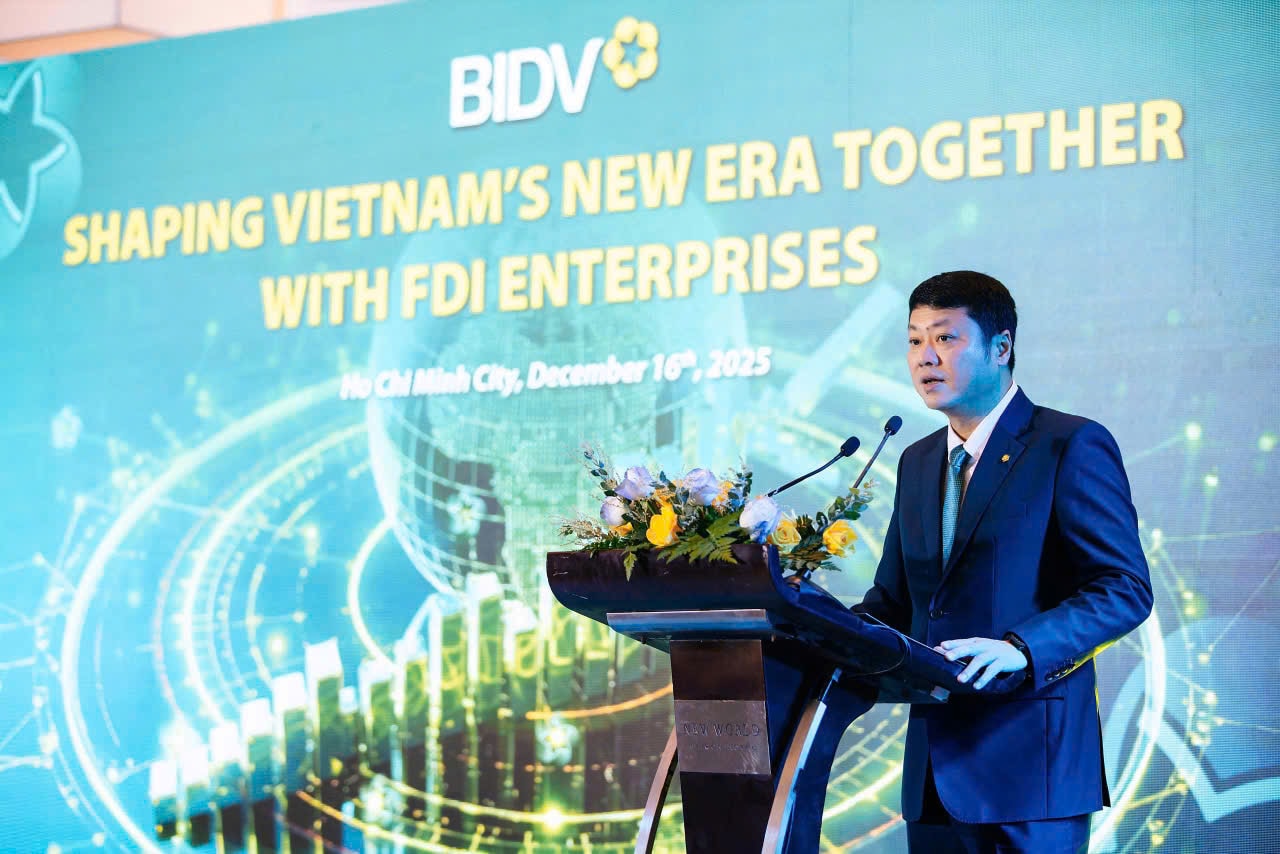 Tổng giám đốc BIDV Lê Ngọc Lâm phát biểu khai mạc Hội thảo