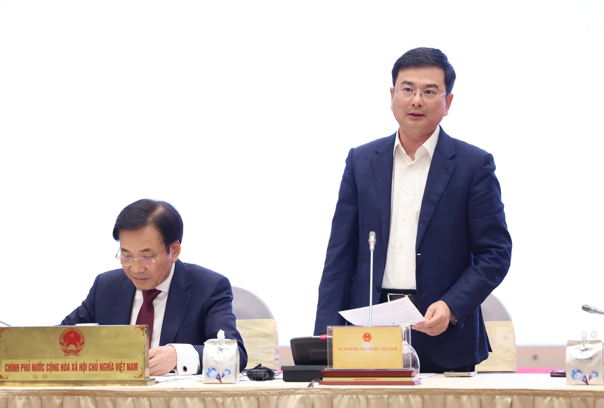 Phó Thống đốc NHNN Phạm Thanh Hà thông tin về định hướng điều hành của NHNN tại buổi họp báo - Ảnh: Quang Phúc