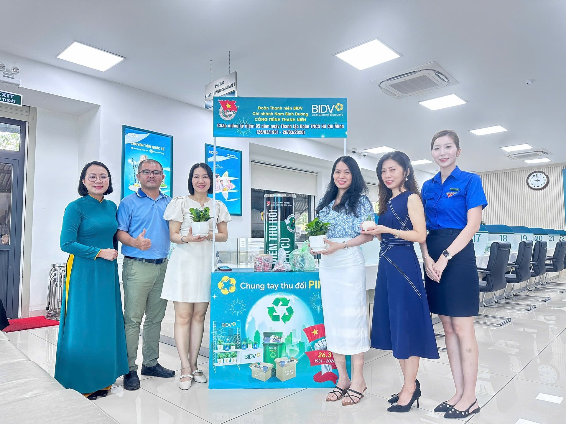 Chi đoàn BIDV Nam Bình Duong đã ra mắt Điểm thu hồi pin cũ và triển khai chương trình Pin cũ đổi mầm xanh 8