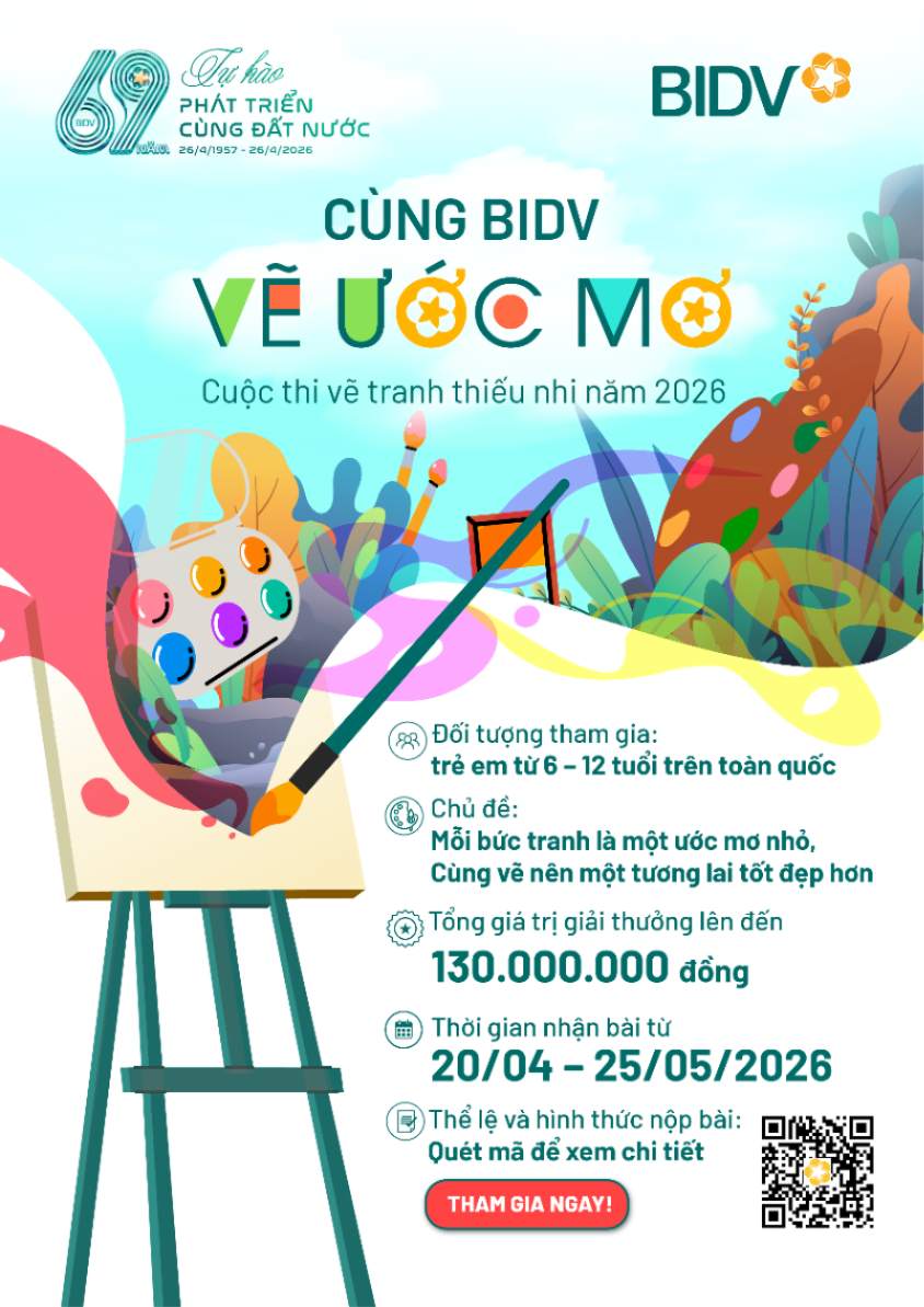 Cuộc thi tranh thiếu nhi “Cùng BIDV vẽ ước mơ” 