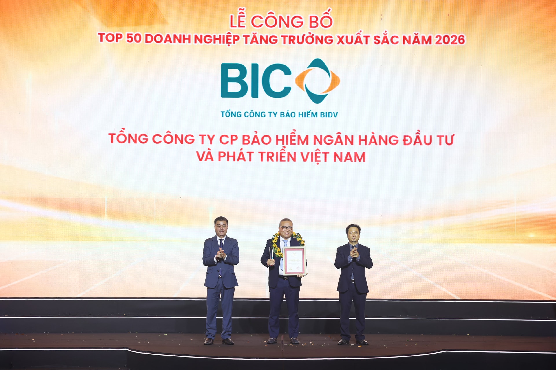 BIC được vinh danh trong Top 50 doanh nghiệp tăng trưởng xuất sắc năm 2026