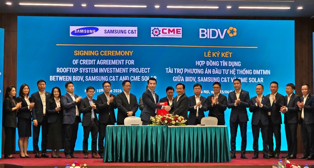 BIDV đồng hàng cùng thành viên tập đoàn Samsung phát triển năng lượng xanh tại Việt Nam