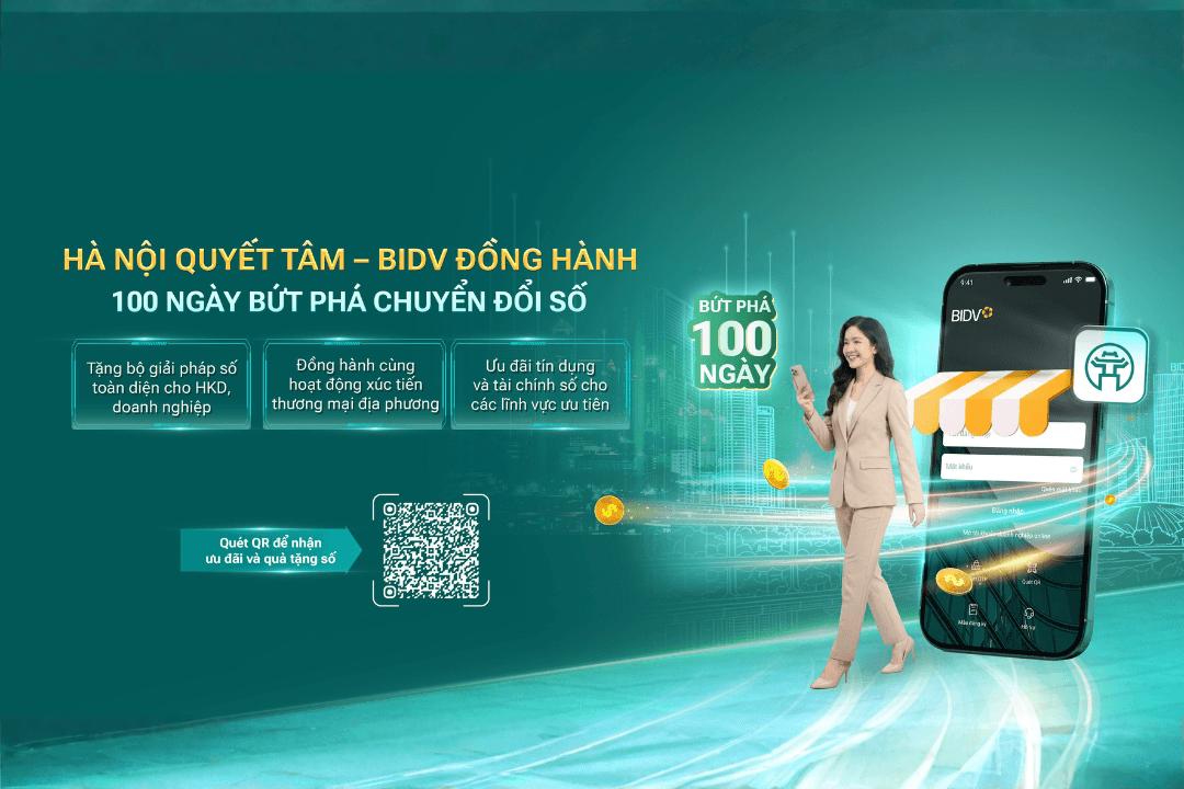 BIDV đồng hành chiến dịch 100 ngày chuyển đổi số của Hà Nội