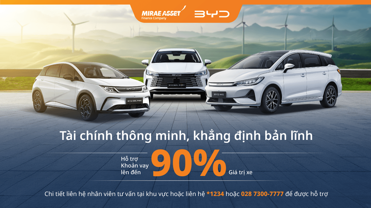 Tài chính Mirae Asset hợp tác cùng BYD, mở rộng giải pháp vay mua ô tô