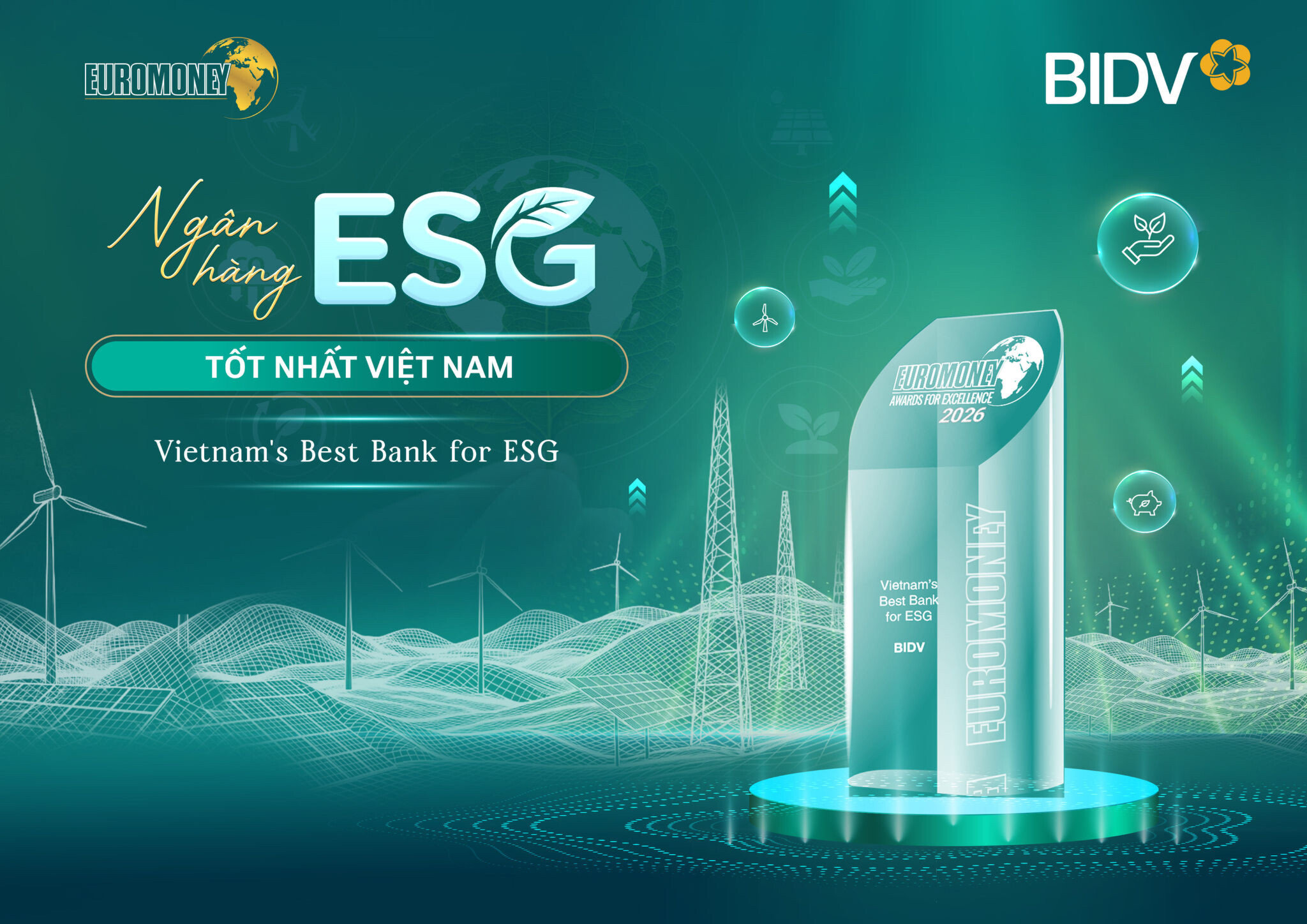 BIDV nhận giải “Ngân hàng ESG tốt nhất Việt Nam” từ Euromoney 