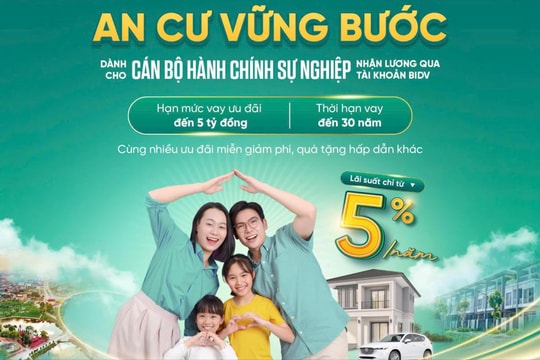 BIDV giới thiệu gói tín dụng “An cư vững bước” lãi suất chỉ từ 5%/năm