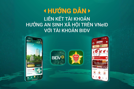 Liên kết tài khoản BIDV trên VNeID để nhận quà tặng của Chính phủ