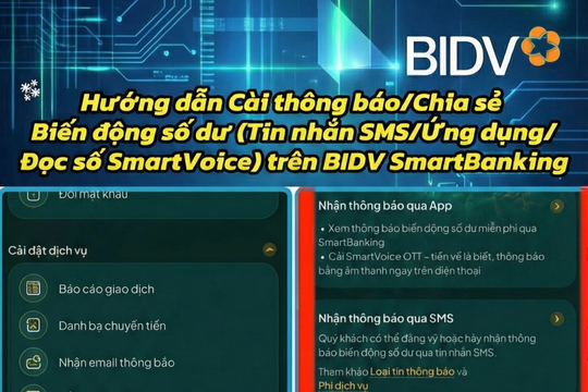 Tài chính thông minh: Theo dõi biến động số dư trên BIDV SmartBanking