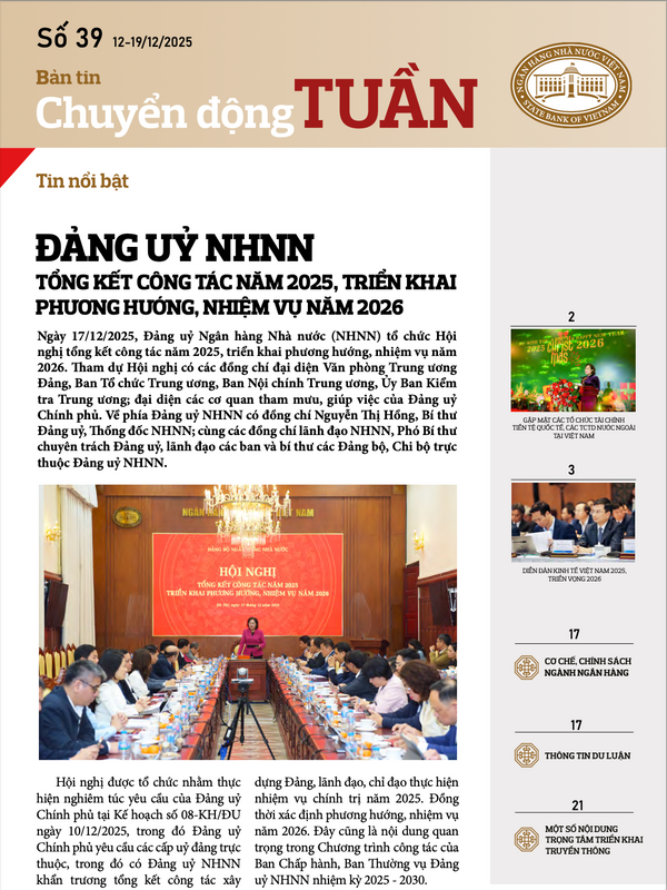 Chuyển động tuần ngành ngân hàng: số 39