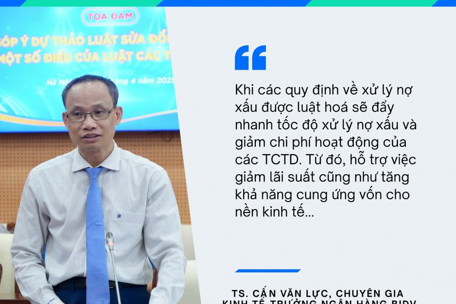 TS.Cấn Văn Lực: Không luật hoá quy định về xử lý nợ xấu sẽ gây ách tắc vốn cho nền kinh tế