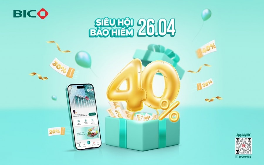 BIC ưu đãi tới 40% phí bảo hiểm mừng sinh nhật BIDV