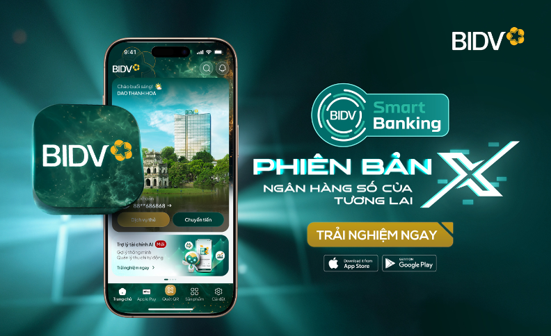 BIDV SmartBanking 버전 X - 일련의 고유한 새로운 기능을 갖춘 선구적인 마크 BIDV SmartBanking 버전 X - 일련의 고유한 새로운 기능을 갖춘 선구적인 마크