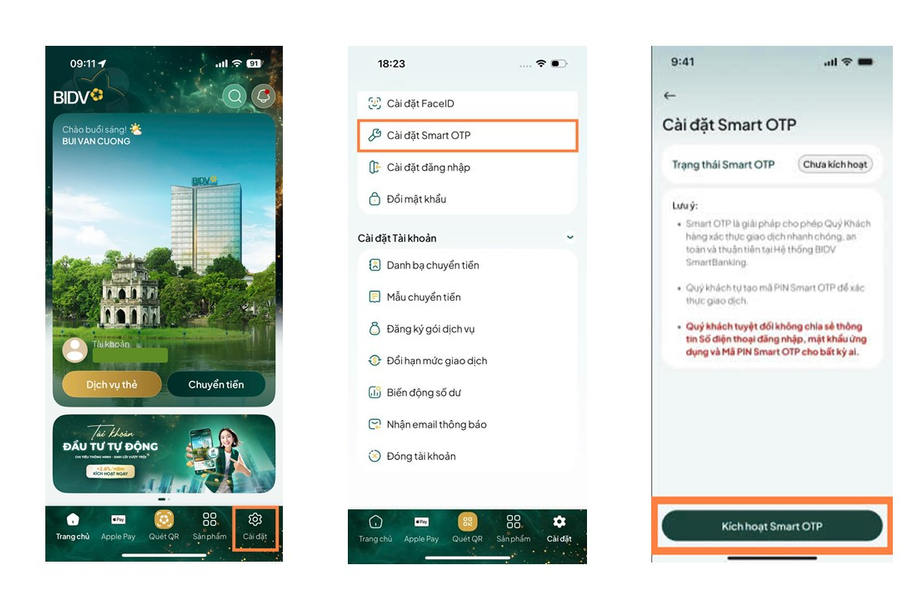 Smart OTP PIN Setup and Reset Guide on BIDV SmartBanking