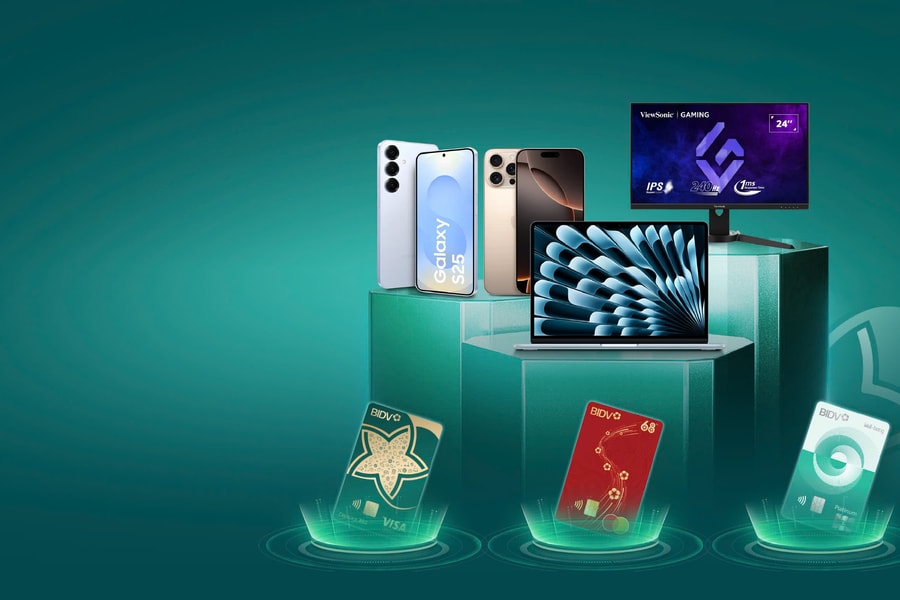 Hoàn đến 500.000đ cho chủ thẻ BIDV khi mua sắm trả góp