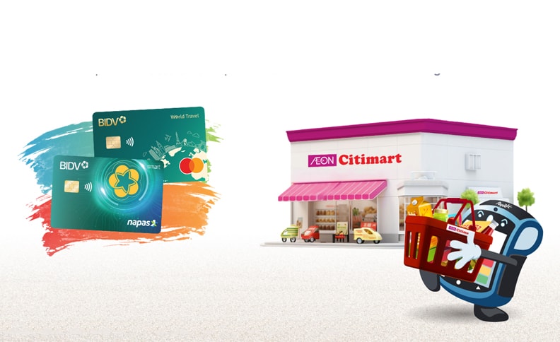 15% discount when shopping at Aeon Citimart with BIDV NAPAS and Mastercard cards