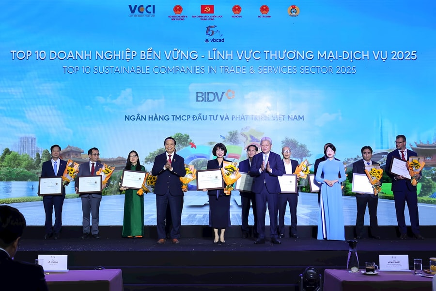 BIDV was honored in the Top 10 Sustainable Development Enterprises for the 7th time