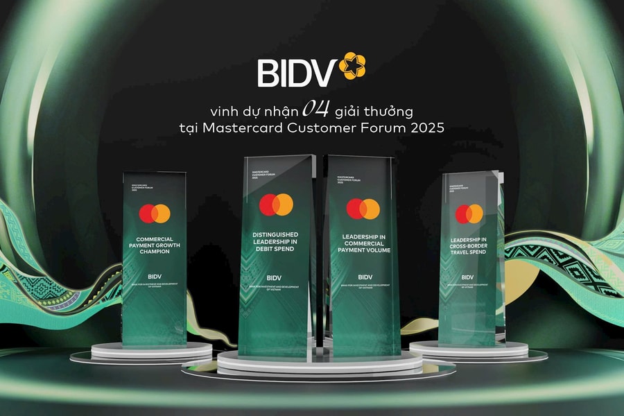 BIDV nhận 04 giải thưởng tại sự kiện Mastercard Customer Forum 2025