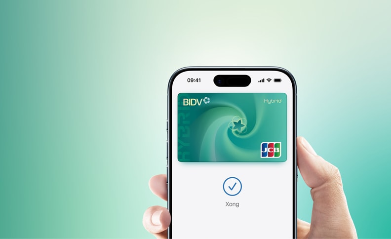 Hoàn 250.000 VND cho thẻ BIDV JCB Hybrid liên kết Apple Pay lần đầu