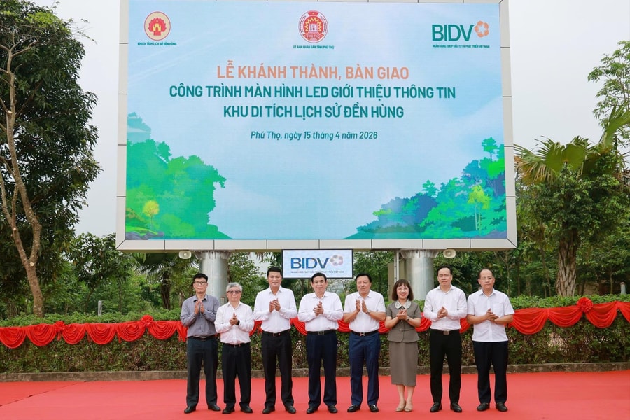 BIDV bàn giao công trình LED giới thiệu thông tin Khu di tích lịch sử Đền Hùng