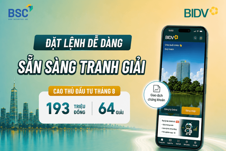BIDV SmartBanking에서 주문하기 - 즉시 현금 보상 기회 획득