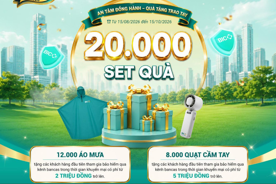 BIC dành 20.000 phần quà tặng khách hàng tham gia bảo hiểm qua Bancassurance