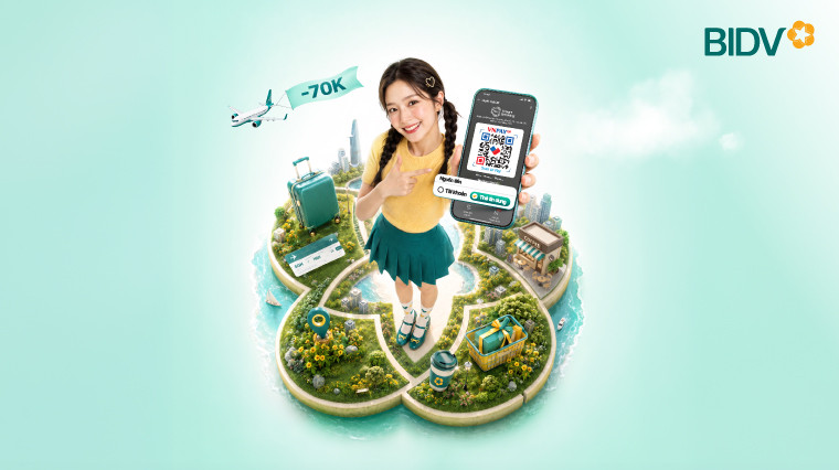 Giảm đến 70.000 VND khi quét VNPAY-QR thanh toán bằng thẻ tín dụng trên BIDV SmartBanking